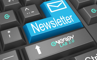 Tastatur mit Newsletterbutton und Energy Lab 2.0-Signet