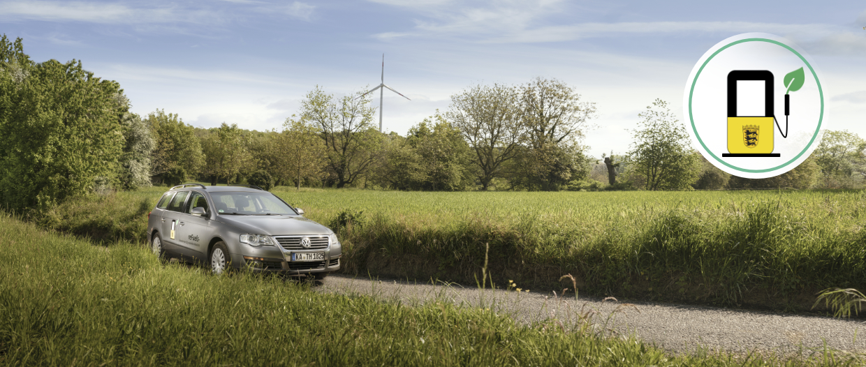 reFuels Fahrzeug im Grünen